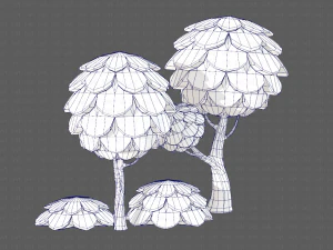 ağa&ccedil;lar &ccedil;izgi film v07 3D Model