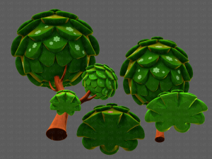trees cartoon v07 3D Model