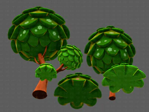 ağa&ccedil;lar &ccedil;izgi film v07 3D Model