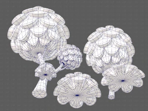 ağa&ccedil;lar &ccedil;izgi film v07 3D Model