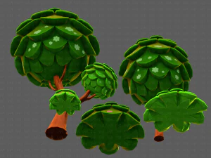 ağa&ccedil;lar &ccedil;izgi film v07 3D Model