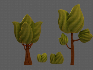trees cartoon v08 Modelo 3D