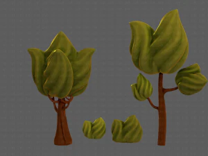 trees cartoon v08 3D Model