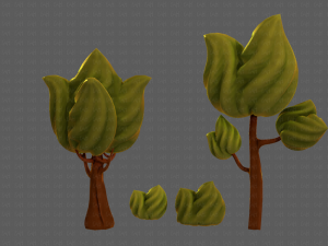 trees cartoon v08 Modelo 3D