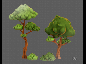 trees cartoon v09 3D 模型