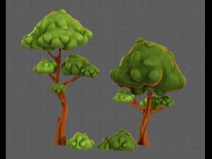 trees cartoon v09 Modelo 3D
