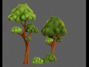 trees cartoon v09 3D Model