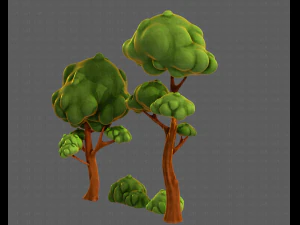 trees cartoon v09 3D Model