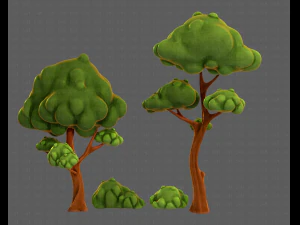 trees cartoon v09 3D Model
