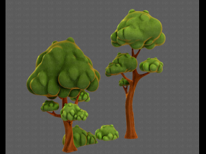 trees cartoon v09 Modelo 3D
