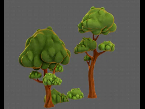 trees cartoon v09 3D Model