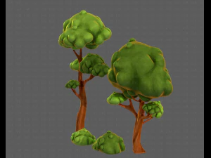 trees cartoon v09 3D Model