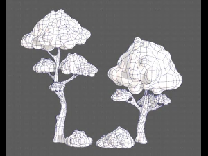 trees cartoon v09 3D Model