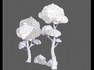 trees cartoon v09 3D Model
