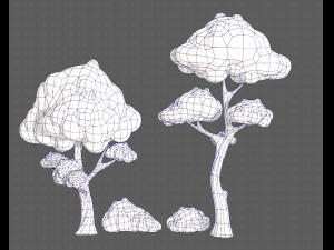 trees cartoon v09 Modelo 3D
