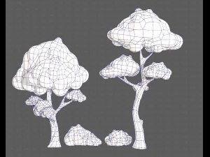 trees cartoon v09 3D Model
