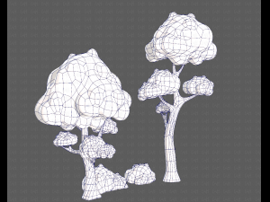 trees cartoon v09 Modelo 3D