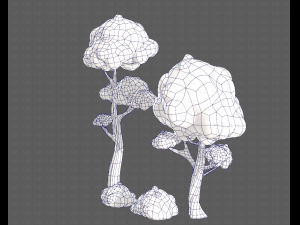 trees cartoon v09 Modelo 3D