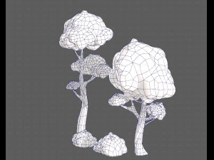 trees cartoon v09 3D Model