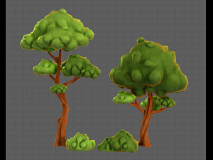 trees cartoon v09 Modelo 3D
