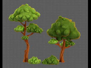 trees cartoon v09 3D Model