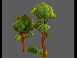 trees cartoon v09 3D Model