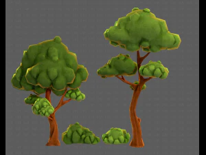 trees cartoon v09 3D Model