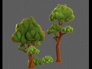 trees cartoon v09 3D Model