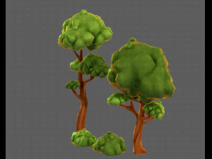 trees cartoon v09 3D Model
