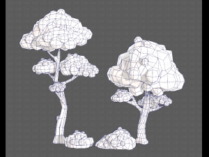 trees cartoon v09 Modelo 3D