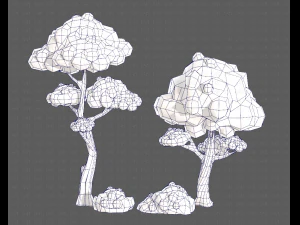 trees cartoon v09 3D Model