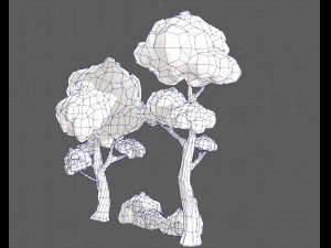 trees cartoon v09 3D Model