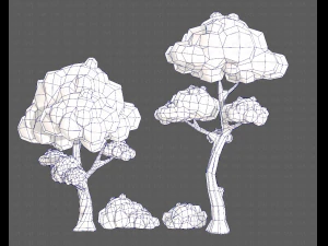 trees cartoon v09 3D Model