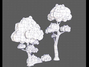 trees cartoon v09 3D Model