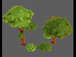 trees cartoon v09 Modelo 3D
