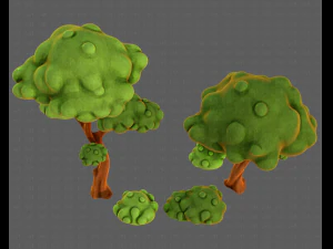 trees cartoon v09 3D Model