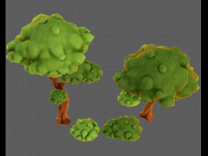 trees cartoon v09 3D Model