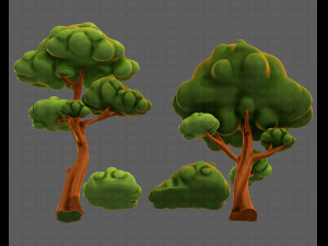 trees cartoon v09 Modelo 3D