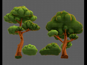 trees cartoon v09 3D Model