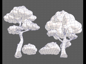 trees cartoon v09 Modelo 3D