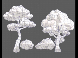 trees cartoon v09 3D Model