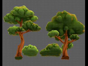 trees cartoon v09 3D Model