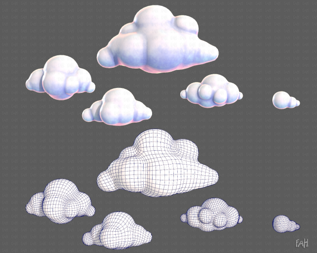 clouds cartoon v01 3D मॉडल .c4d .max .obj .3ds .fbx .stl .blend 