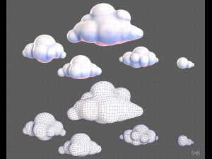 clouds cartoon v01 3Dモデル