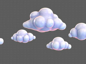 clouds cartoon v01 3D Model