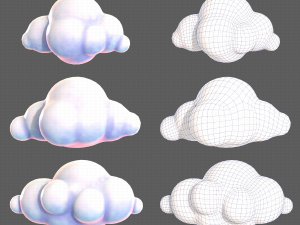 clouds cartoon v01 3D मॉडल