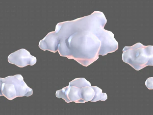 cartone animato nuvole v02 Modello 3D