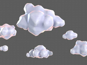 cartone animato nuvole v02 Modello 3D