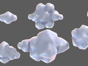 cartone animato nuvole v02 Modello 3D