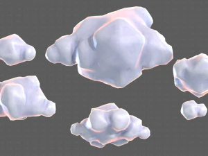 cartone animato nuvole v02 Modello 3D